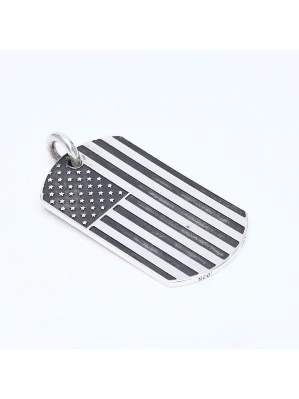 Chrome Hearts D Tag RS FU American Flag Richard Star Large Dog Tag Weight